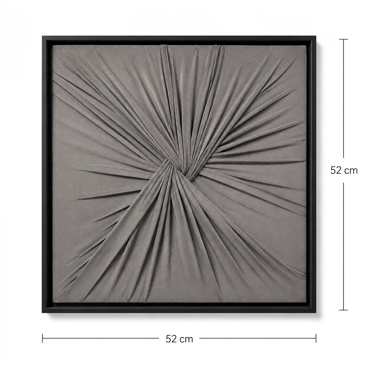 Quadro Artesanal Abstrato Têxtil Repuxado Castanho Sem Vidro 50x50cm
