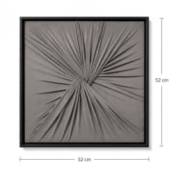 Quadro Artesanal Abstrato Têxtil Repuxado Castanho Sem Vidro 50x50cm