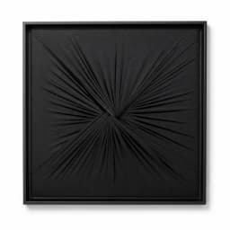 Quadro Artesanal Abstrato Têxtil Repuxado Preto Sem Vidro 50x50cm