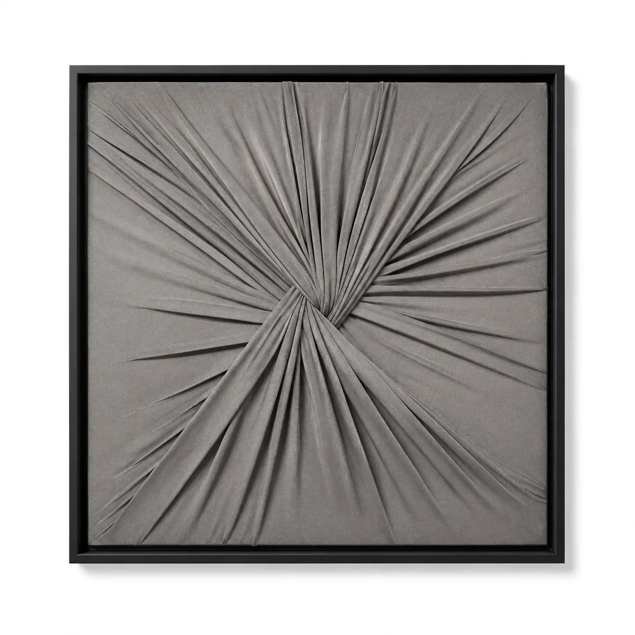 Quadro Artesanal Abstrato Têxtil Repuxado Castanho Sem Vidro 50x50cm