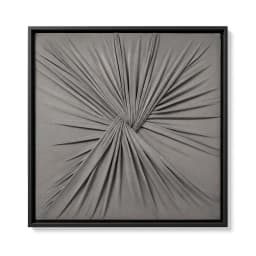 Quadro Artesanal Abstrato Têxtil Repuxado Castanho Sem Vidro 50x50cm
