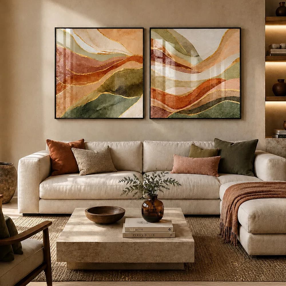 Abstrato Dunas em Terracota I