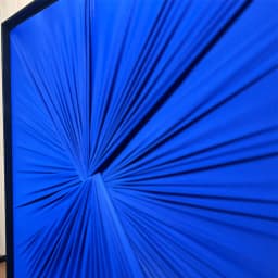 Quadro Artesanal Abstrato Têxtil Repuxado Azul Bic Sem Vidro 80x80cm