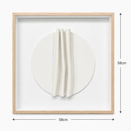 Kit 2 Quadros Artesanais Círculos Branco em Camadas I Sem Vidro 60x60cm