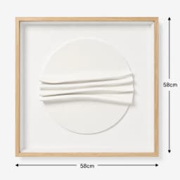 Kit 2 Quadros Artesanais Círculos Branco em Camadas II Sem Vidro 60x60cm