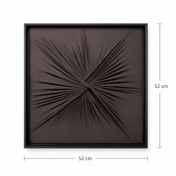 Quadro Artesanal Abstrato Têxtil Repuxado Marrom Sem Vidro 50x50cm