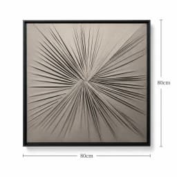 Quadro Artesanal Abstrato Têxtil Repuxado Fendi Sem Vidro 80x80cm