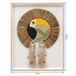 Kit 2 Quadros Artesanais Arara e Tucano Off White I 70x100cm