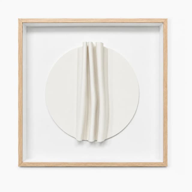 Kit 2 Quadros Artesanais Círculos Branco em Camadas I Sem Vidro 60x60cm