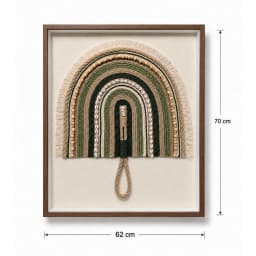 Quadro Artesanal Cocar Arco Verde Oliva Sem Vidro 60x80cm