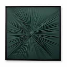 Quadro Artesanal Abstrato Têxtil Repuxado Verde Sem Vidro 80x80cm