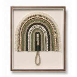 Quadro Artesanal Cocar Arco Verde Oliva Sem Vidro 60x80cm
