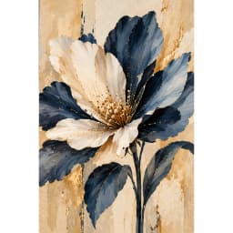 Floral Azul e Dourado I