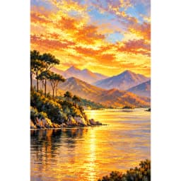 Pôr do Sol Sobre o Lago I