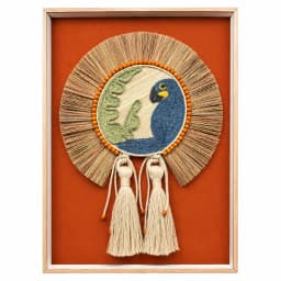Kit 2 Quadros Artesanais Arara e Tucano Laranja II 70x100cm