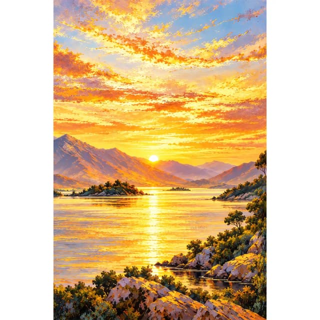 Pôr do Sol Sobre o Lago II