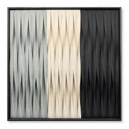 Kit 2 Quadros Artesanais Trama Degradê Preto e Branco II Sem Vidro 90x90cm