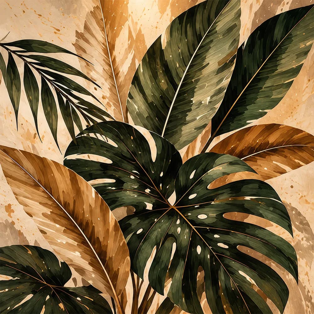 Folhagem Tropical em Aquarela III