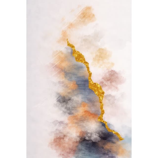 Abstrato com Fragmentos de Ouro I