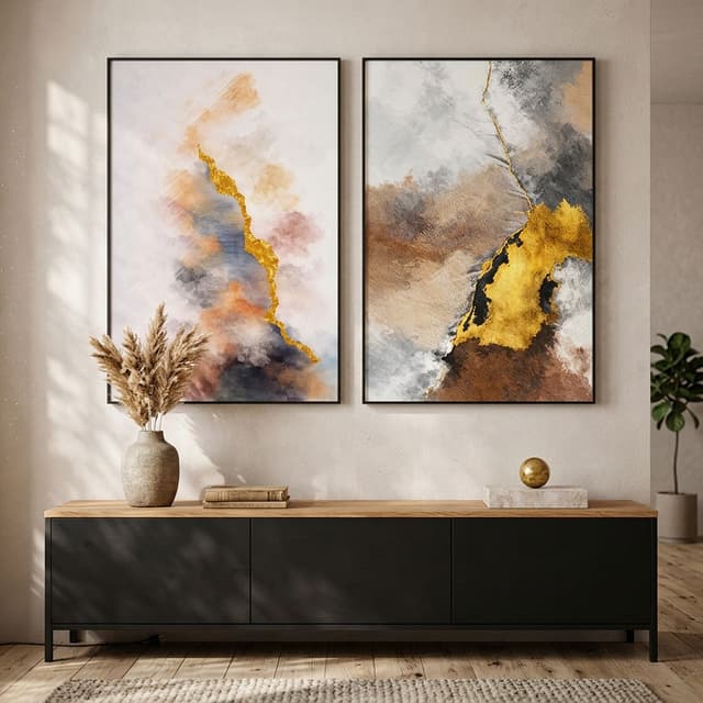Abstrato com Fragmentos de Ouro II