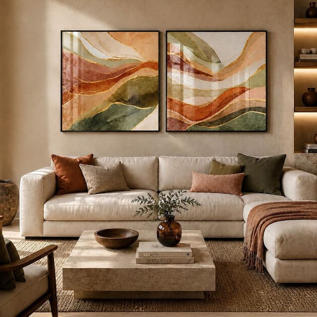 Abstrato Dunas em Terracota I